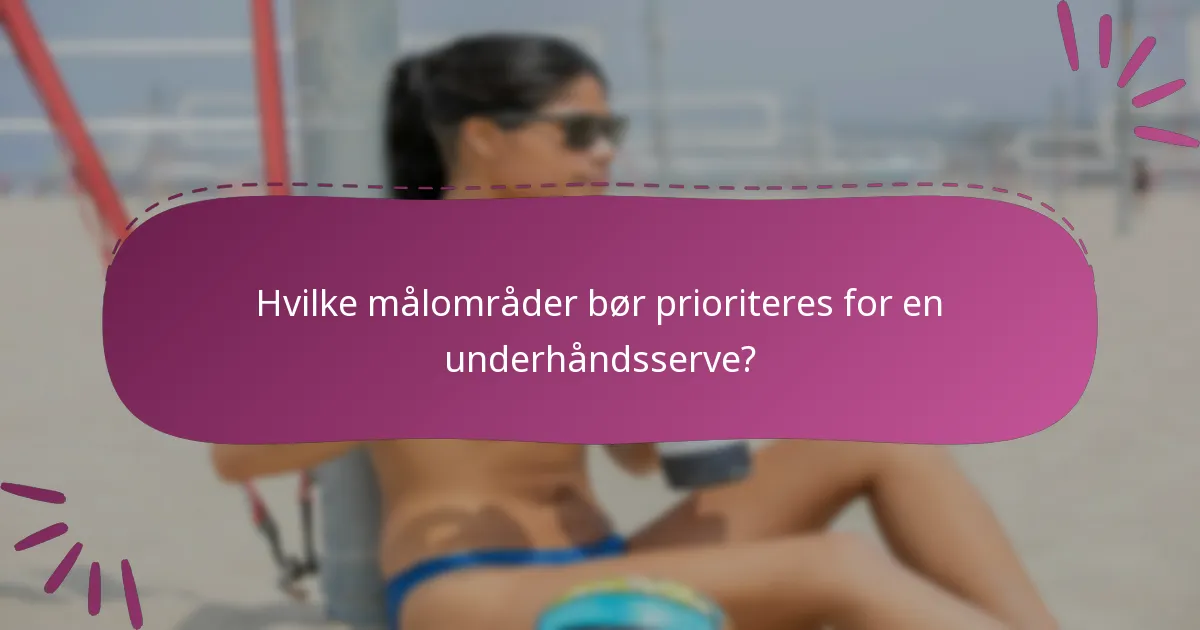 Hvilke målområder bør prioriteres for en underhåndsserve?